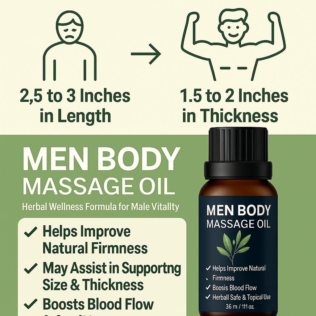 Men Size 3 to 4 inches Increase Oil