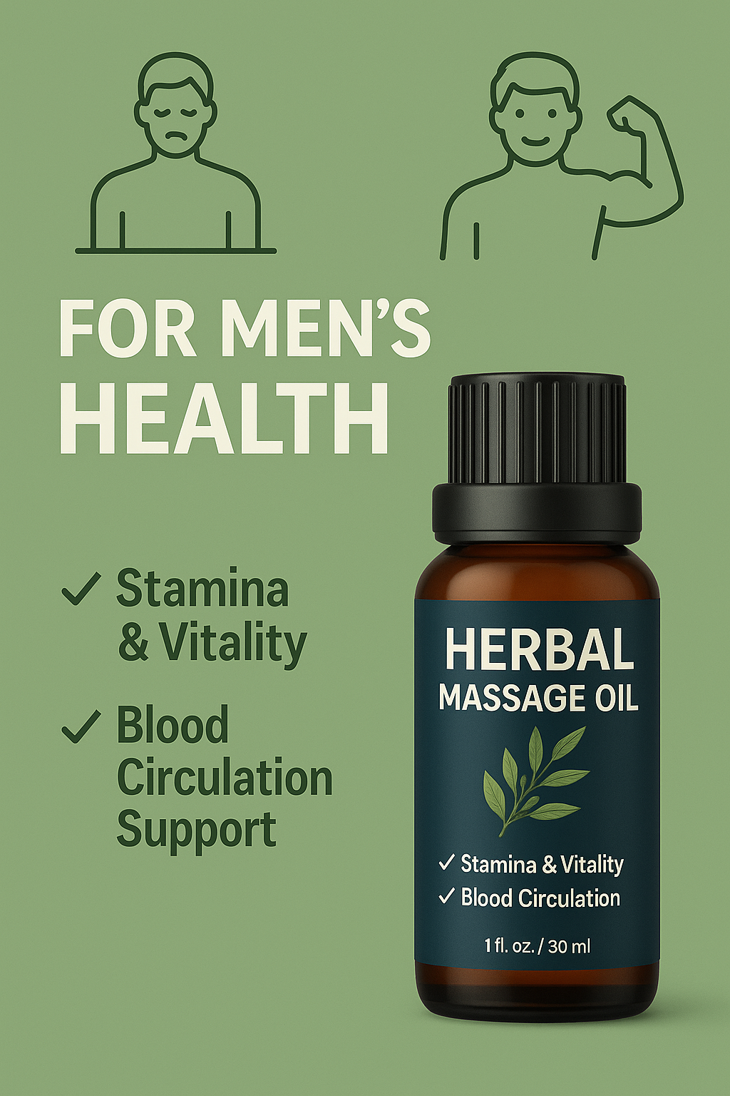 Men Size 3 to 4 inches Increase Oil